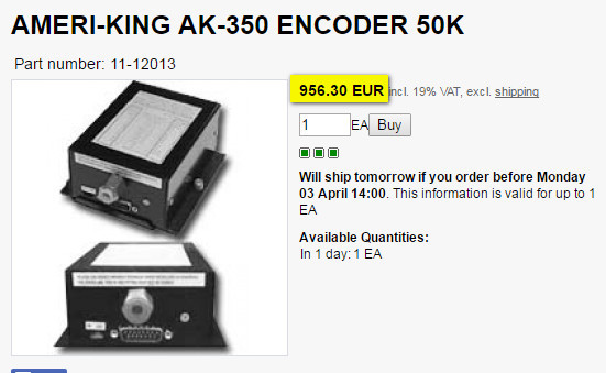 Ameri-King AK-350 Altitude Encoder